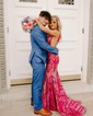 Trumpet/Mermaid V-neck Sequined Sweep Train Prom Dresses