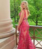 Trumpet/Mermaid V-neck Sequined Sweep Train Prom Dresses