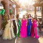 Ball Gown Off-the-shoulder Tulle Sweep Train Prom Dresses With Tiered