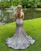 Trumpet/Mermaid V-neck Sequined Sweep Train Prom Dresses