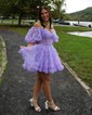 Corset Skater Tulle Ruffle Homecoming Dresses