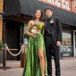 A-line Halter Metallic Floor-length Prom Dresses With Ruched