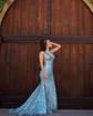 Trumpet/Mermaid V-neck Sequined Sweep Train Prom Dresses