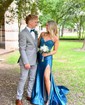 Trumpet/Mermaid Sweetheart Silk-like Satin Sweep Train Prom Dresses With Beading