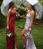 Trumpet/Mermaid Sweetheart Sequined Sweep Train Prom Dresses With Flower(s)