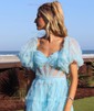 Ball Gown/Princess Off-the-shoulder Tulle Court Train Prom Dresses With Sashes / Ribbons