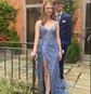 Sheath/Column V-neck Glitter Floor-length Prom Dresses