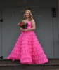 Ball Gown/Princess Sweetheart Tulle Sweep Train Prom Dresses With Tiered