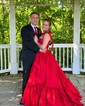 Ball Gown Sweetheart Taffeta Floor-length Prom Dresses With Bow