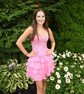 Corset Skater Chiffon Sweetheart Tiered Homecoming Dresses