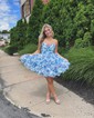 Cute Skater Chiffon Tiered Ruffle Homecoming Dresses