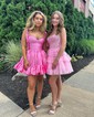 Unique Skater Taffeta Sweetheart Ruffle Homecoming Dresses