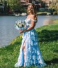 Ball Gown/Princess Off-the-shoulder Tulle Sweep Train Prom Dresses With Tiered