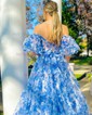 Ball Gown/Princess Off-the-shoulder Chiffon Sweep Train Prom Dresses With Ruffles