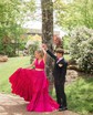 Ball Gown V-neck Taffeta Sweep Train Prom Dresses With Bow