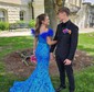 Trumpet/Mermaid Off-the-shoulder Sequined Sweep Train Prom Dresses With Split Front