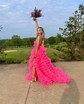 Ball Gown/Princess Sweetheart Tulle Sweep Train Prom Dresses With Tiered