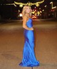 Trumpet/Mermaid V-neck Jersey Sweep Train Prom Dresses With Crystal Detailing