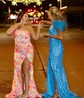 Trumpet/Mermaid Off-the-shoulder Sequined Sweep Train Prom Dresses With Split Front