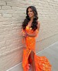 Trumpet/Mermaid Off-the-shoulder Glitter Sweep Train Prom Dresses With Feathers / Fur