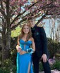 Trumpet/Mermaid Sweetheart Silk-like Satin Sweep Train Prom Dresses With Ruched