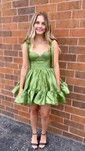 Corset Hunter Skater Organza Ruffle Homecoming Dresses