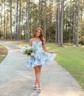 Corset Skater Satin Sweetheart Ruffle Homecoming Dresses