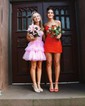 Corset Skater Tulle Appliques Tiered Homecoming Dresses