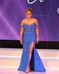 Trumpet/Mermaid V-neck Jersey Sweep Train Split Front Prom Dresses