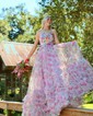 Ball Gown Halter Tulle Sweep Train Prom Dresses With Flower(s)