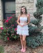 Corset Skater Glitter Tiered Homecoming Dresses