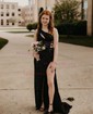 Sparkly Sheath/Column Sequin One Shoulder Cut Out Prom Dresses