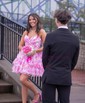 Cute Skater Chiffon Tiered Ruffle Homecoming Dresses