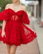 Corset Skater Tulle Ruffle Homecoming Dresses