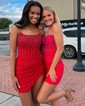 Glitter Bodycon Jersey Beaded Homecoming Dresses