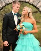 Ball Gown/Princess Straight Tulle Floor-length Prom Dresses With Tiered