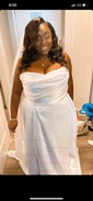 Ball Gown/Princess V-neck Satin Sweep Train Wedding Dresses With Split Front