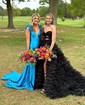 Ball Gown/Princess Sweetheart Tulle Sweep Train Prom Dresses With Tiered