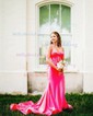 Trumpet/Mermaid Sweetheart Silk-like Satin Sweep Train Prom Dresses With Ruched