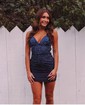 Glitter Blue Bodycon Jersey Homecoming Dresses