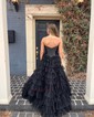 Ball Gown/Princess Sweetheart Tulle Sweep Train Prom Dresses With Tiered