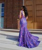 Trumpet/Mermaid V-neck Sequined Sweep Train Prom Dresses