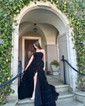 Ball Gown Straight Tulle Sweep Train Prom Dresses With Appliques Lace