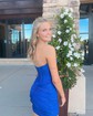 Corset Royal Blue Tight Glitter Ruched Bodycon Homecoming Dresses