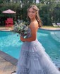 Corset Black Tulle Ball Gown/Princess Ruffle Prom Dresses