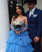 Puffy Ball Gown/Princess Organza Sweetheart Ruffle Prom Dresses