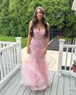 Trumpet/Mermaid Sweetheart Tulle Floor-length Appliques Lace Prom Dresses