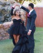 Ball Gown/Princess Sweetheart Lace Tulle Asymmetrical Prom Dresses With Tiered