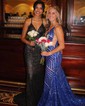 Trumpet/Mermaid V-neck Sequined Sweep Train Prom Dresses