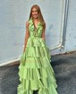 Unique Ball Gown/Princess Taffeta Tiered Ruffle Prom Dresses